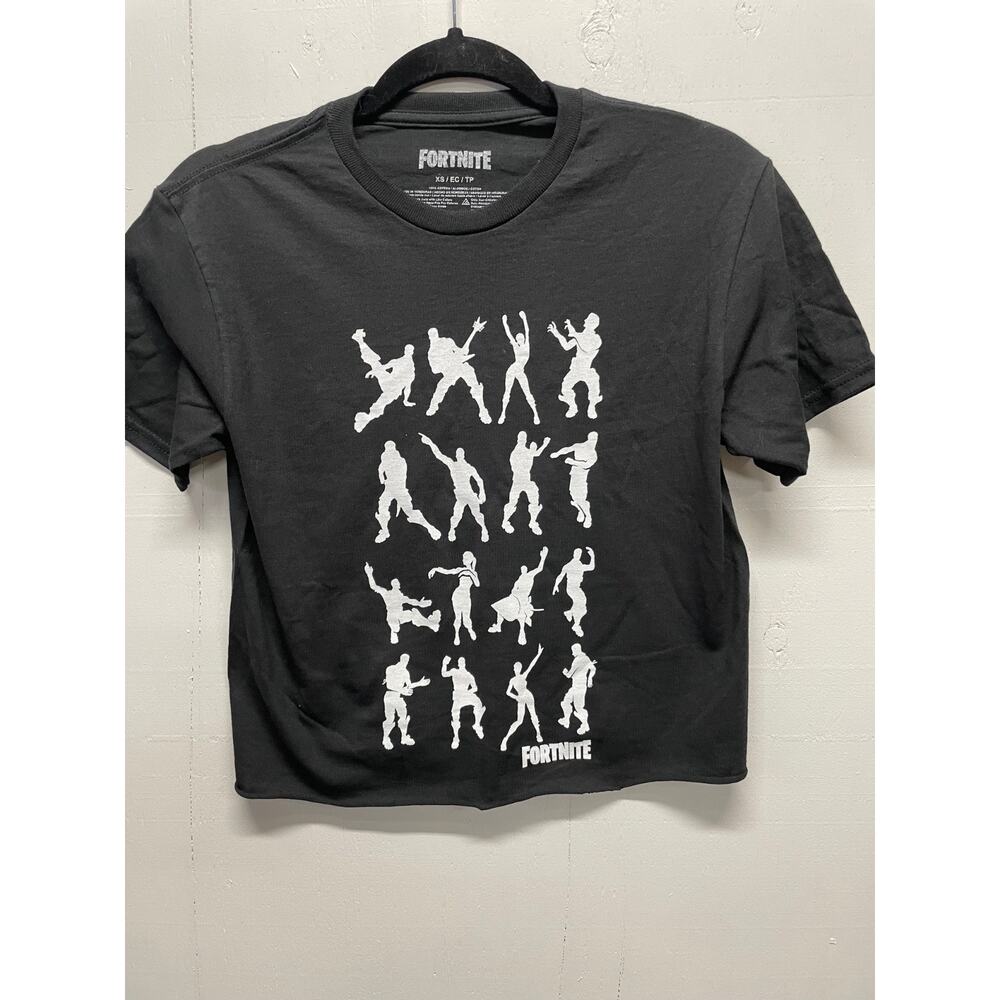 Fortnite XS Cropped T Shirt Black New Without Tags Gaming